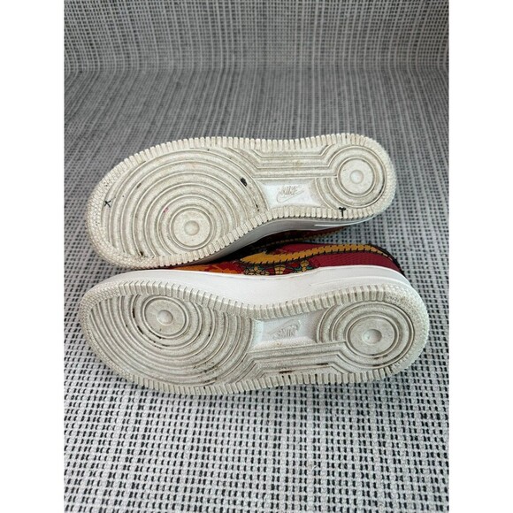 Nike Air Force Red Gold Chinese New Year Leather kids size 3.5Y - Picture 8 of 9